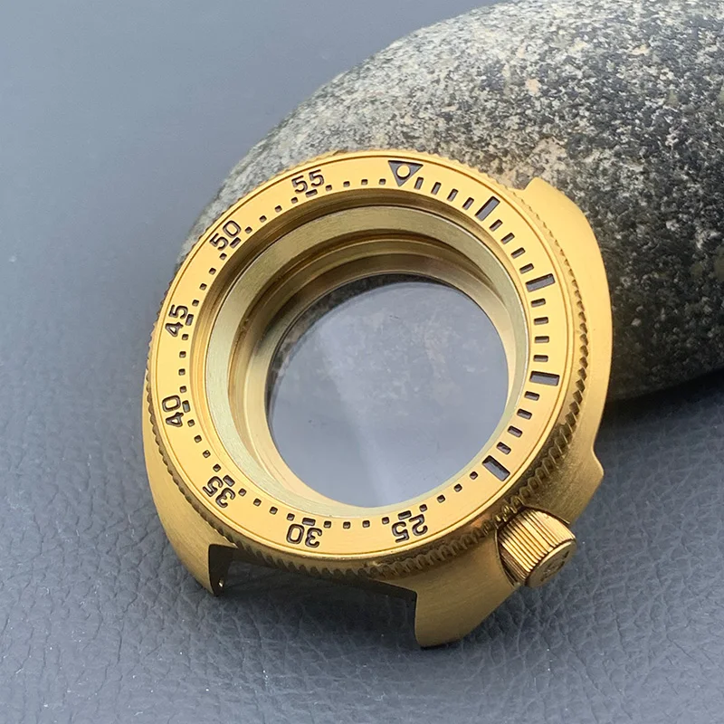 Gold 6105 6309 Turtle Abalone Watch Case Crown at 4.1 Fit NH35 NH36 Movement 200m Waterproof Resistance Diving Men's Watch Case image 3