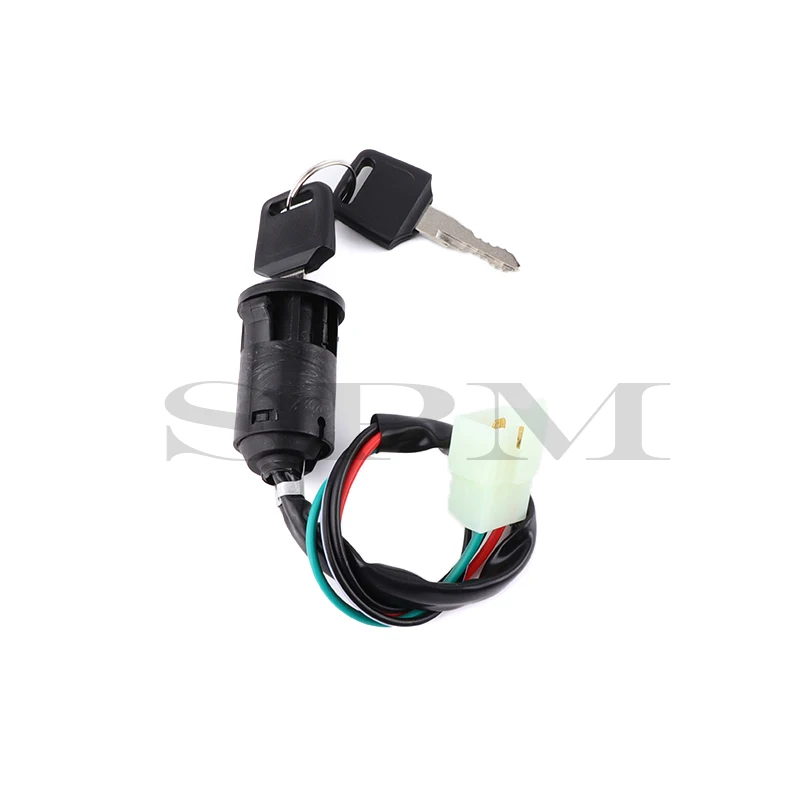 Motorcycle Electric Door Lock 4 Male Plug Ignition Key Switch For 50cc 90 110cc 125cc 150cc 250cc ATV QUAD Dirt Bike Accessories