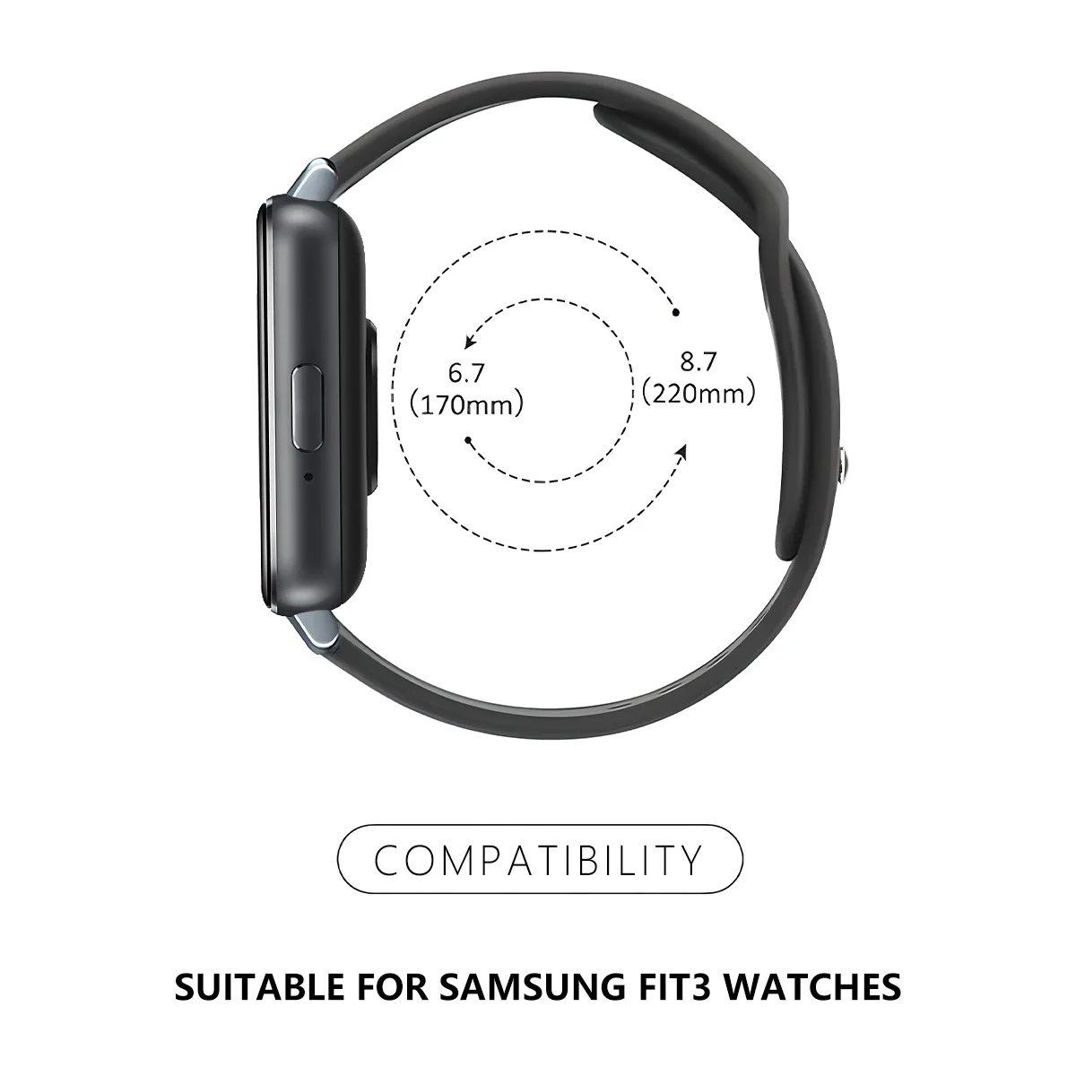 Silicone Strap for Samsung Galaxy Fit 3 Band Bracelet Sport Correas for Galaxy Fit3 Band Accessories Replacement Belt Watchband image 3