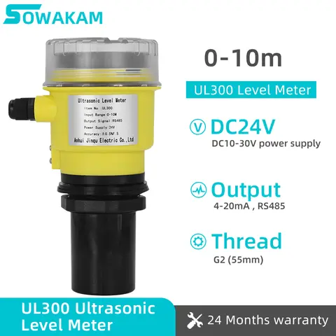 4-20mA 초음파 레벨 센서 RS485 수위 트랜스미터 탱크 폐수 용 디지털 액체 레벨 표시기 0-10m