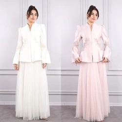 Jiayigong-Robe Trapèze Personnalisée en Tulle, Tenue de Haute Qualité, Style Moderne, avec Perles, Drapée, sur Mesure