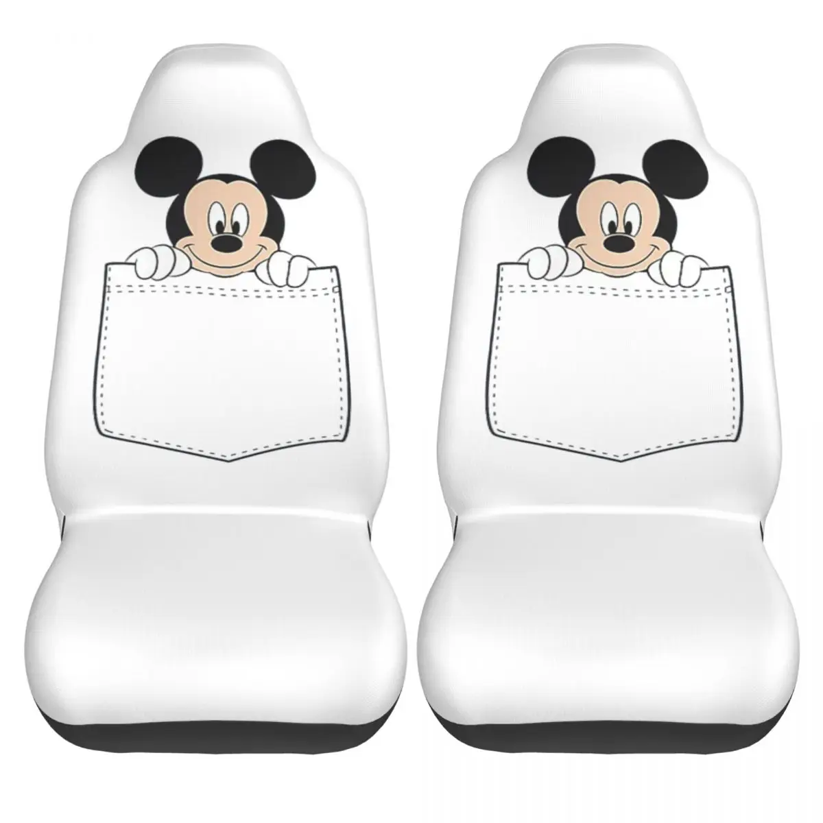 Cartoon Minnie Mickey Mouse Universal Car Seat Cover Four Seasons Travel Front Rear Flocking Cloth Cushion Polyester Car Styling