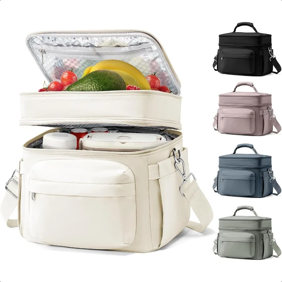 

Lunch Box Women Insulated Lunch Bag Men Expandable Waterproof Leakproof Lunch Boxes Large Lunch Tote Cooler Bag for Work with W