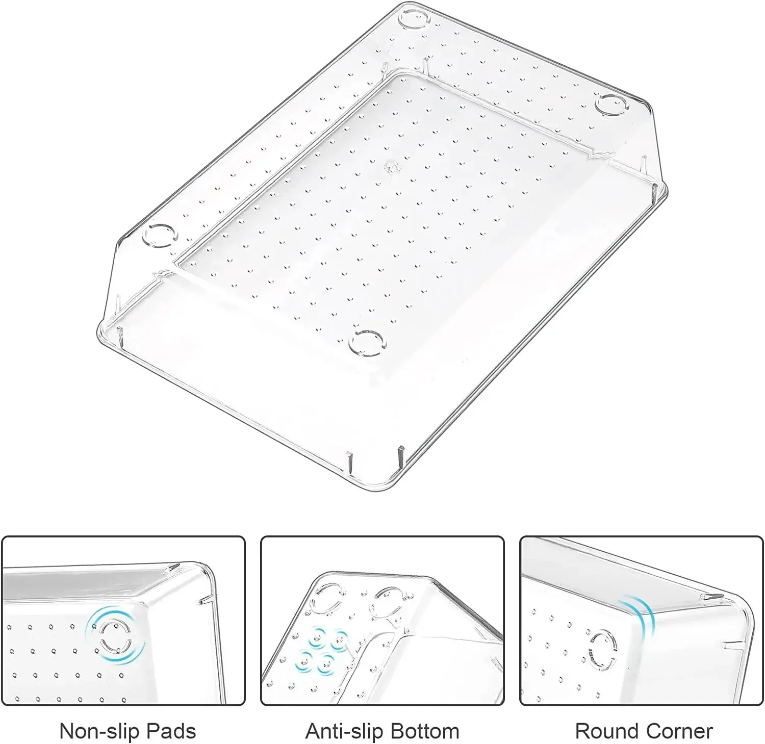 Transparente Plastic Desk Drawer Organizadores Set, Banheiro De Armazenamento, Organizador De Maquiagem, Limpar Bins, Gadget De Cozinha, 13 Pcs,