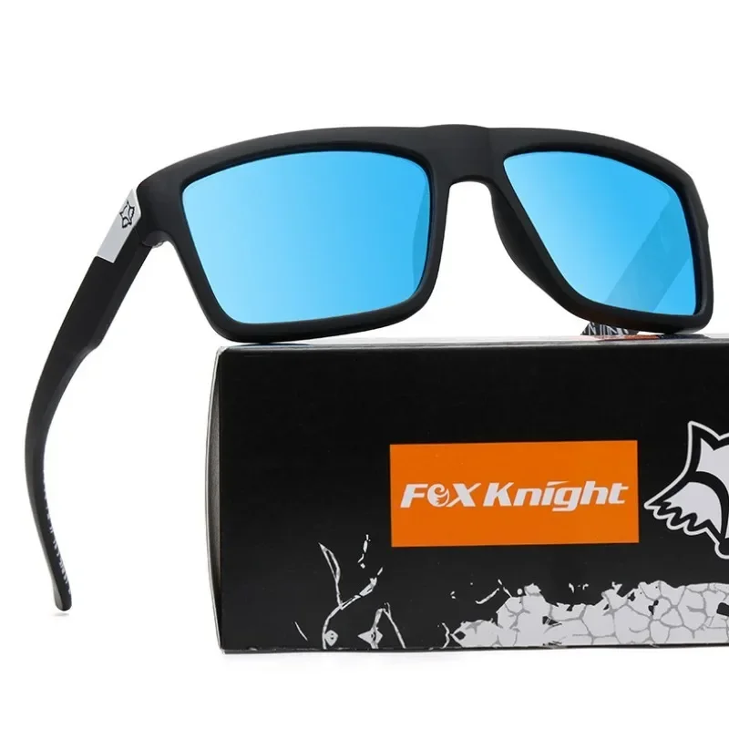 Fox Knight-gafas de sol cuadradas para hombre y mujer, lentes de alta calidad para montar al aire libre, pescar, Retro, Uv400