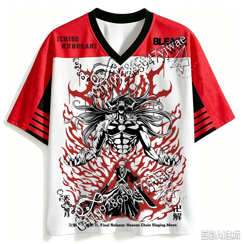 BLEACH:Thousand Year Blood War Ichigo Rukia 3d Graphic Printed Jersey Anime Fan T-Shirt Quick Drying Tee Summer Men'S T-Shirt