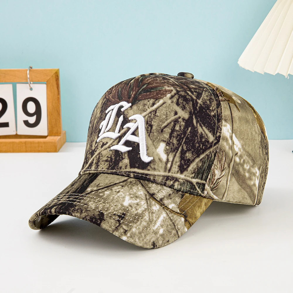 Korean Style New Model L a Letter Embroidered Unisex Baseball Cap Outdoor Casual Peaked Cap