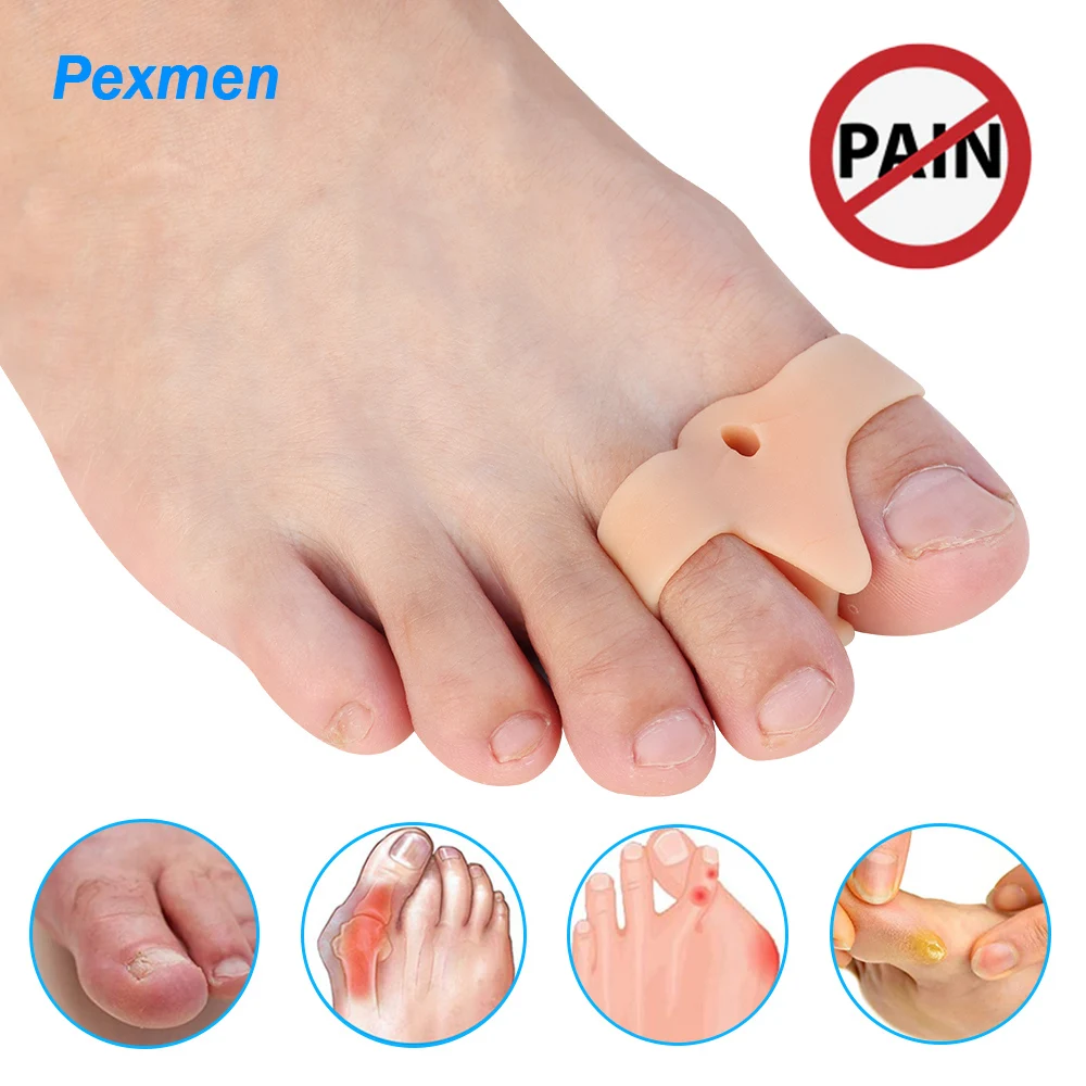 

Pexmen 2Pcs Soft Toe Separators with 2 Loops Soft Gel Bunion Correctors for Overlapping Toes Bunion Relief Toe Spacers for Feet