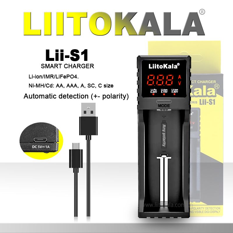  LiitoKala Lii-S1 18650 26650 Lithium Battery Charger 