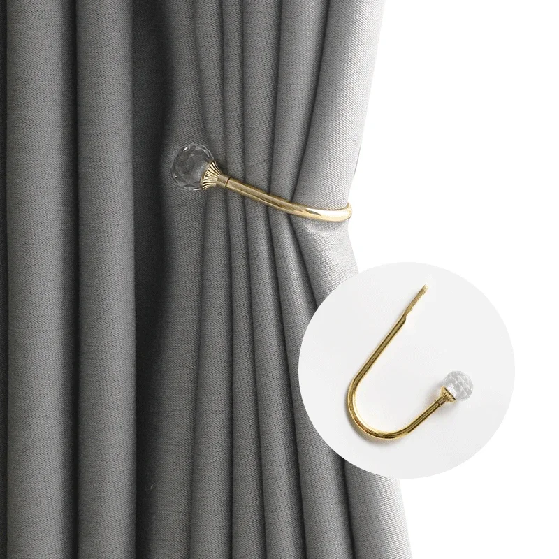 New Large Stylish Curtain Hold Back Metal Tie Tassel Arm Hook Loop Holder U Shaped Round Window Wall Decoration Hanger 2023