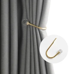 New Large Stylish Curtain Hold Back Metal Tie Tassel Arm Hook Loop Holder U Shaped Round Window Wall Decoration Hanger 2023