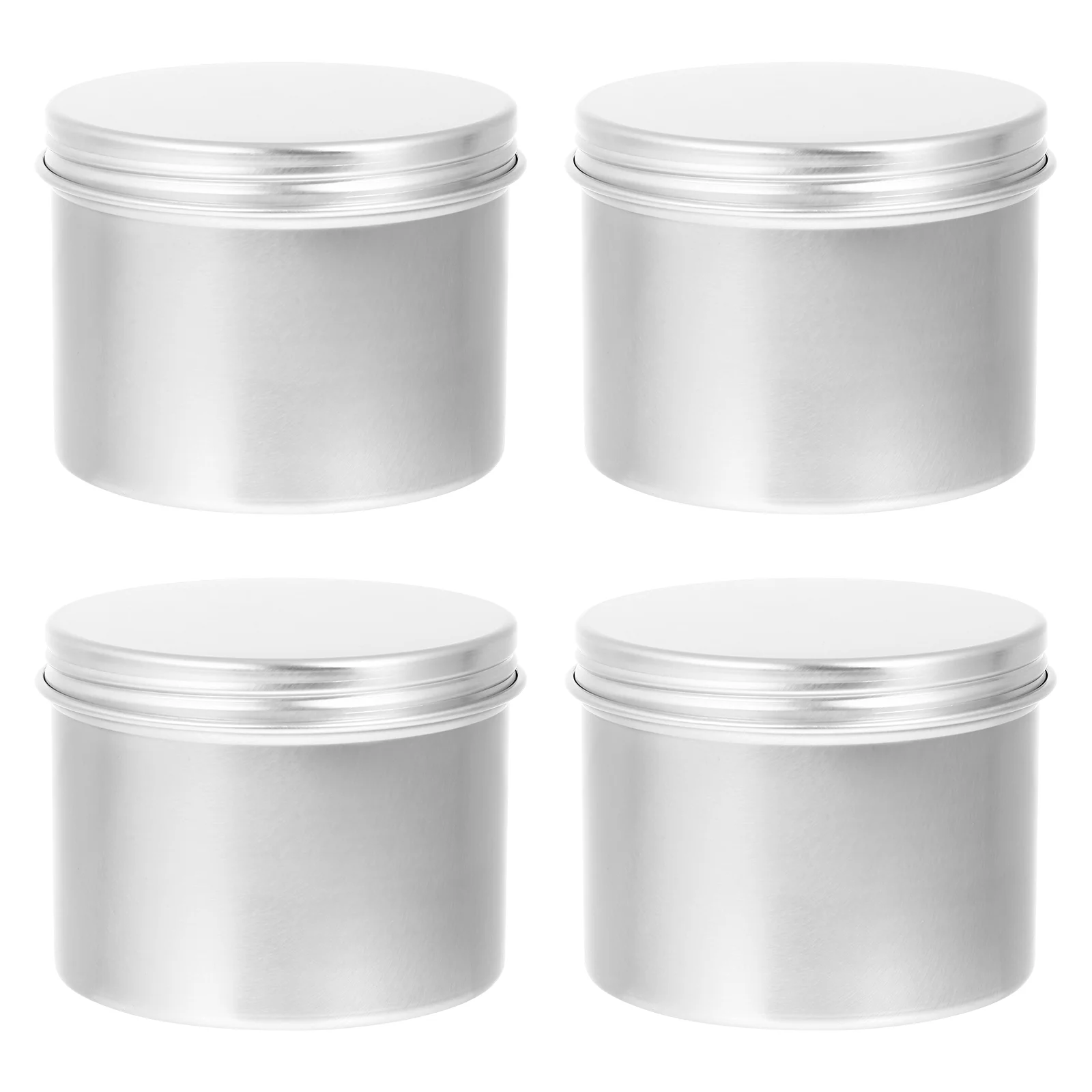 

4 Pcs Jar Refillable Aluminum Storage Jars Filling Small Cans DIY Candles Containers Tea Round