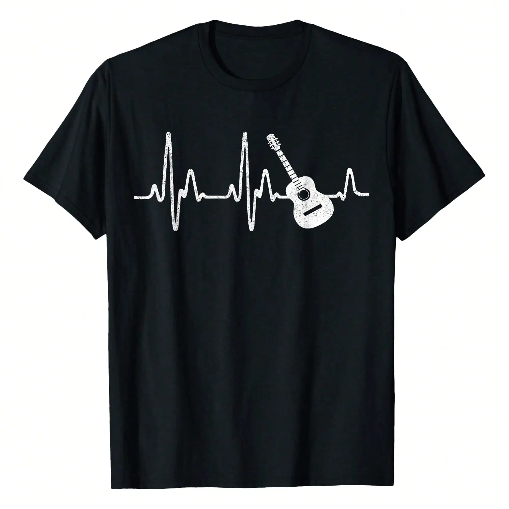 

Acoustic Guitar Heartbeat Shirt - Guitar Musician T-Shirt Tees Short Sleeve Casual Women T Shirts 100% Cotton Tee Shirt Womens