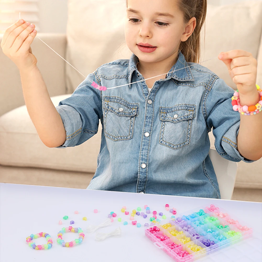 Makersland Diy kucyk zestaw koralików pudełko dla dziewczynek, bransoletka naszyjnik biżuteria zestaw dla dzieci, motyl gwiazda serce Kandi koraliki