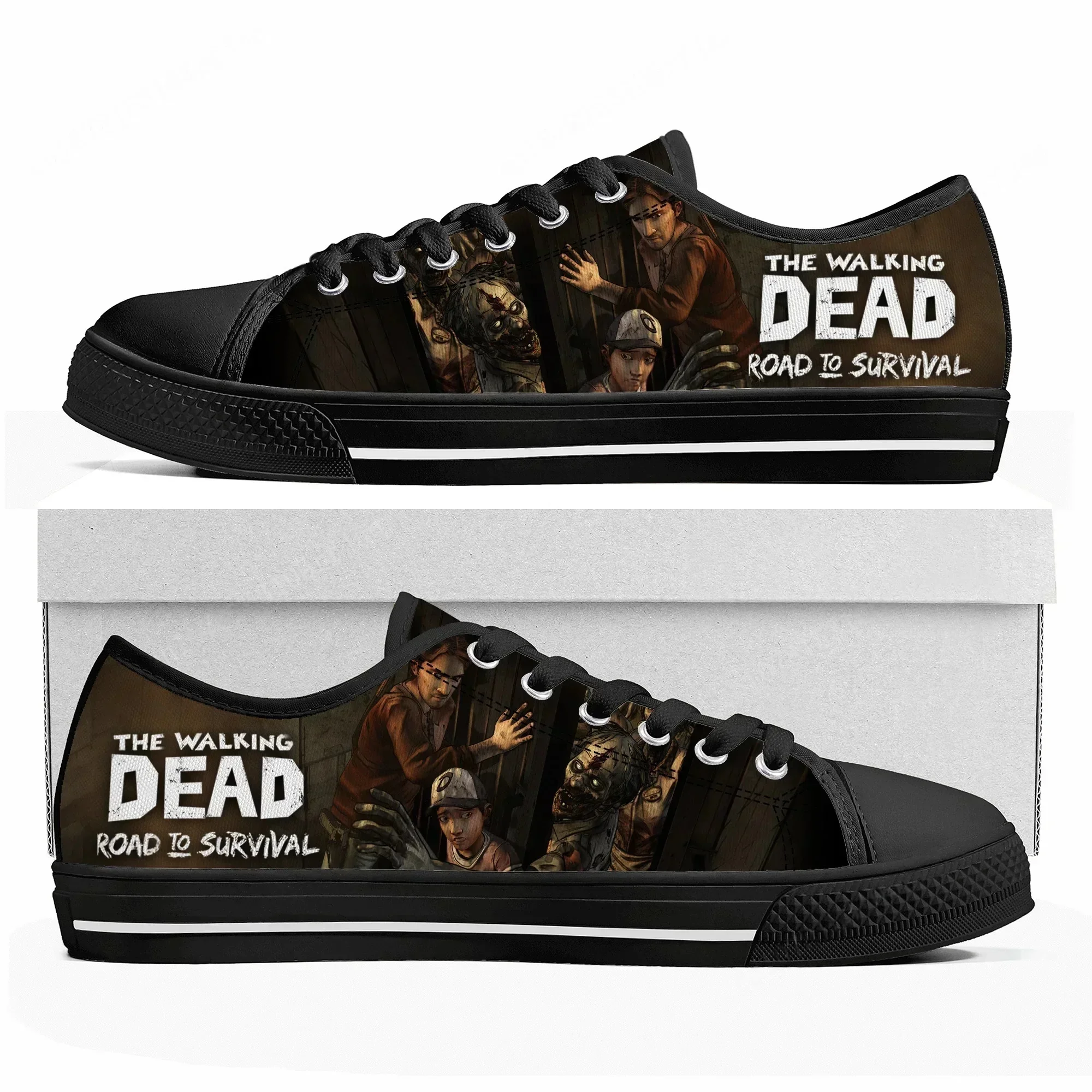 

Кроссовки The Walking Dead с низким верхом, с мультяшным принтом, женские, мужские, подростковые, высококачественная обувь, повседневные модные кеды из канваса на заказ
