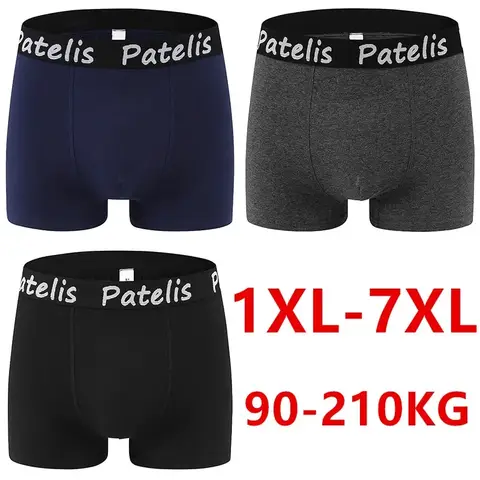 큰 사이즈 Трусы Мужские Boxer Homme Шорты Мужские 남자 복서 7XL 90-210kg 편안한 속옷 코튼 반바지 남성 팬티