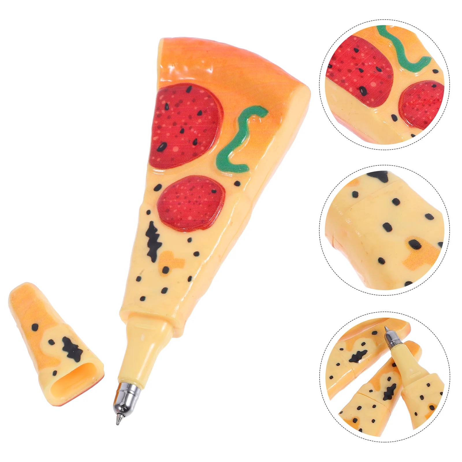

5Pcs Pizza Shaped Ballpoint Pen Realistic Food Pen Novelty Creative Writing School Office Supplies Cute Gel Ink