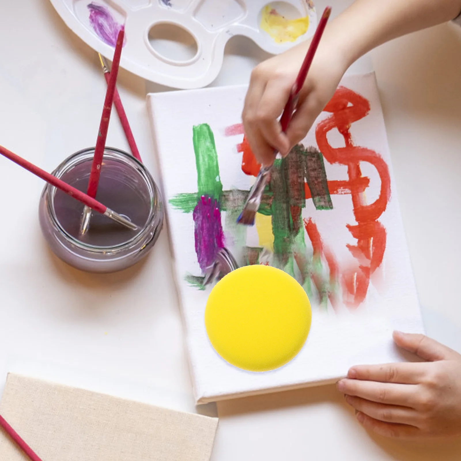 10 Stücke Kinder Aquarell Schwamm Kuchen Runde Künstler Schwämme für Kinder Malerei DIY Graffiti Kunst Werkzeuge Multifunktionale Schwamm Pinsel