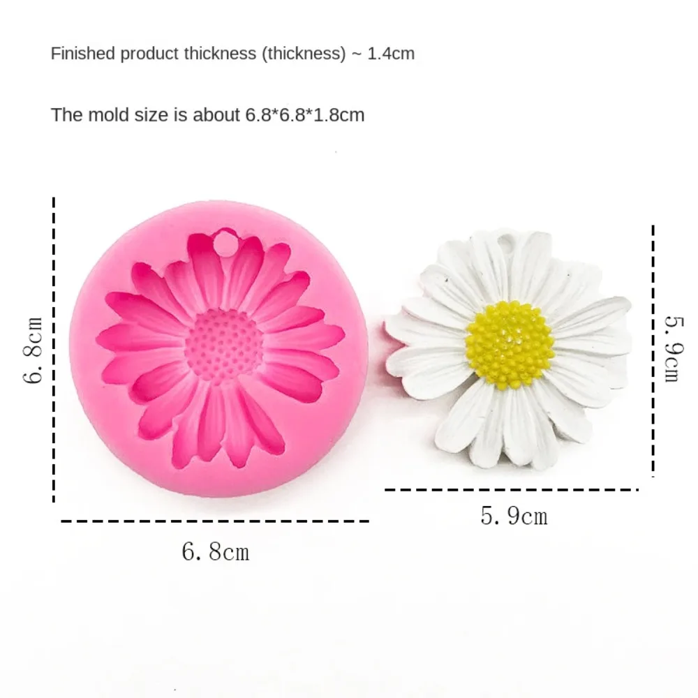 3D Flower Silicone Mold Fondant Craft Chocolate Cake Decoration Daisy Baking Tool Sugar Soap Mold Candle Mold Home Kitchen DIY