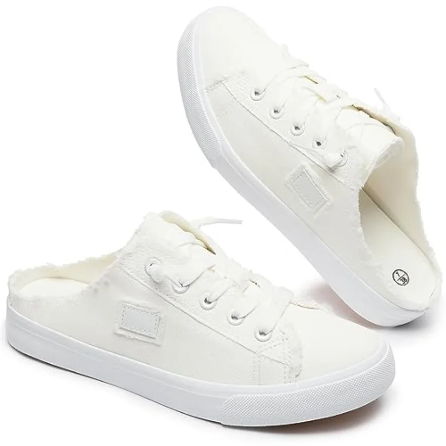 

Women's Slip on Sneakers Canvas Slip ons Shoes Fashion Comfortable Mules Womens Non Slip Loafers Casual Backless Shoes