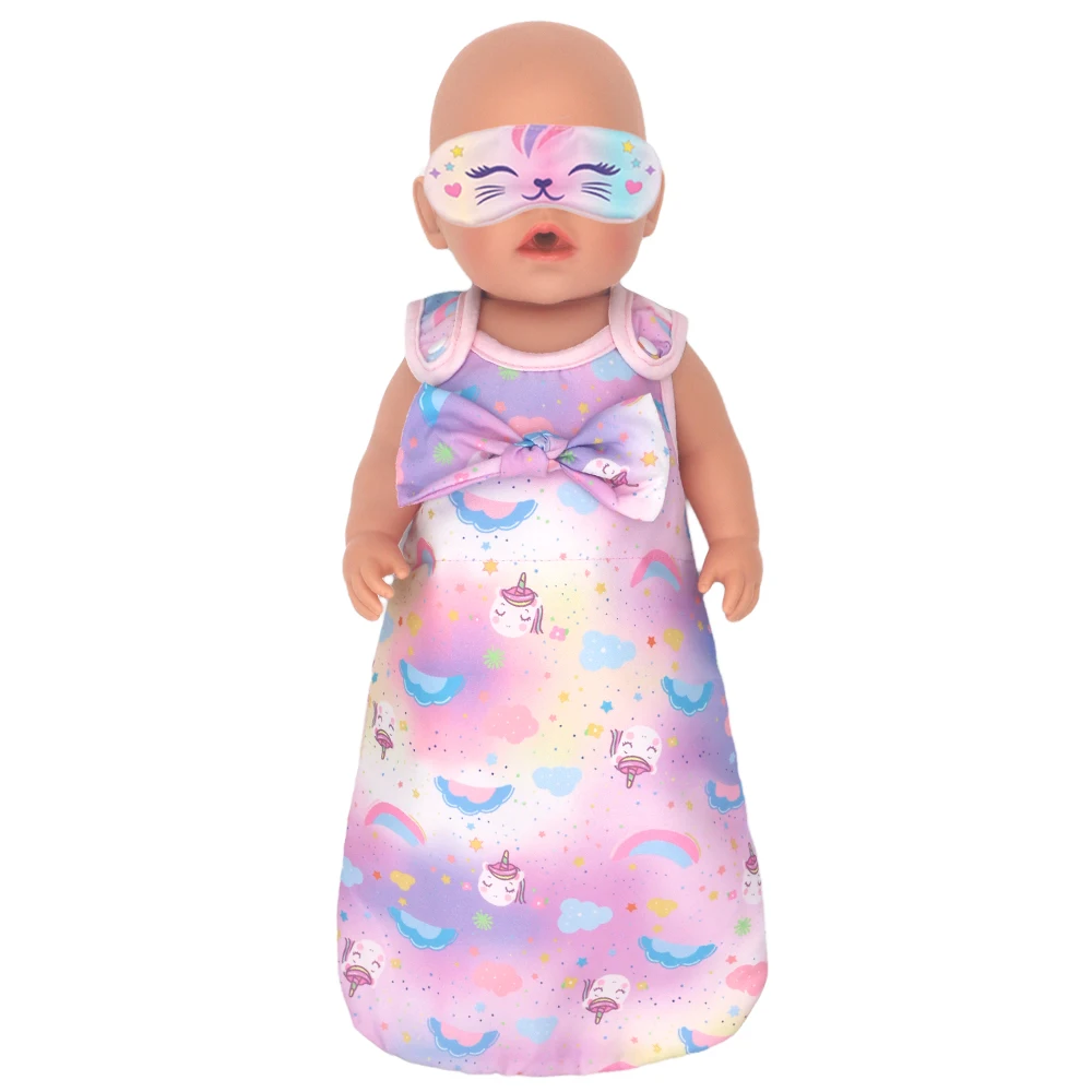 الألبكة دمية كيس النوم مع قناع عين مجموعة مناسبة للدمى بأحجام مختلفة 10-18 بوصة إكسسوارات دمي 43 سنتيمتر الوليد