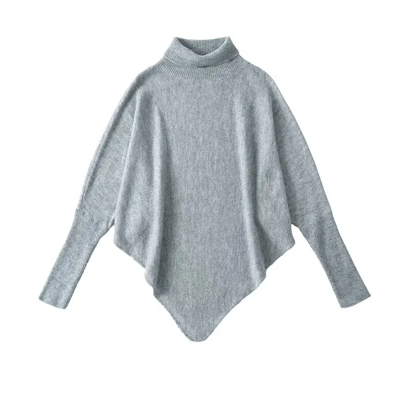 편안한 스타일 긴 소매 높은 칼라 코트 스타일 스웨터 가을 겨울 신착 여성 패션 통근 스타일 니트웨어