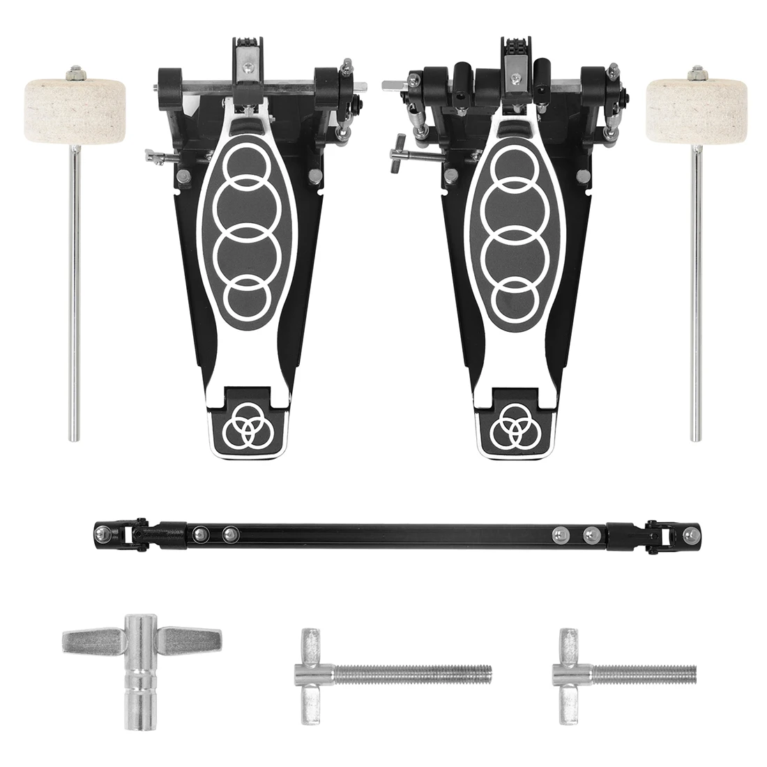 Aluminum Alloy Drum Pedals Drum Steps Double Pedals Double Chains Double Hammers Non-slip Electronic Drum Accessories