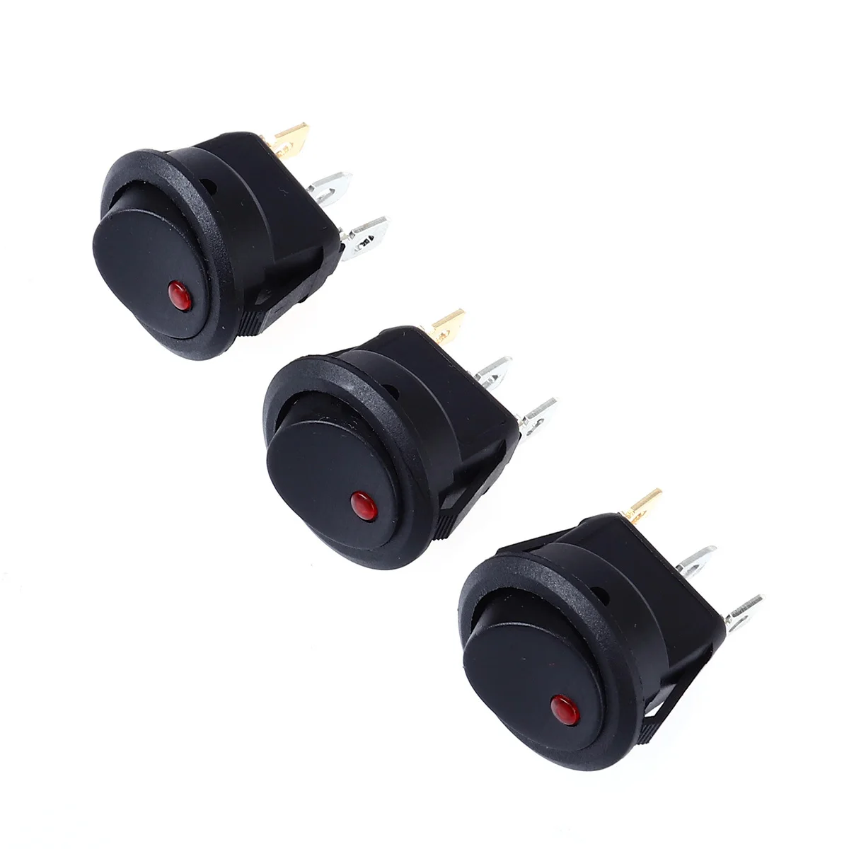 

12Pcs Round Rocker Toggle LED Switch 12V 20a Spst on Off Control Car Truck Illumination Keyhole Round Rocker Toggle