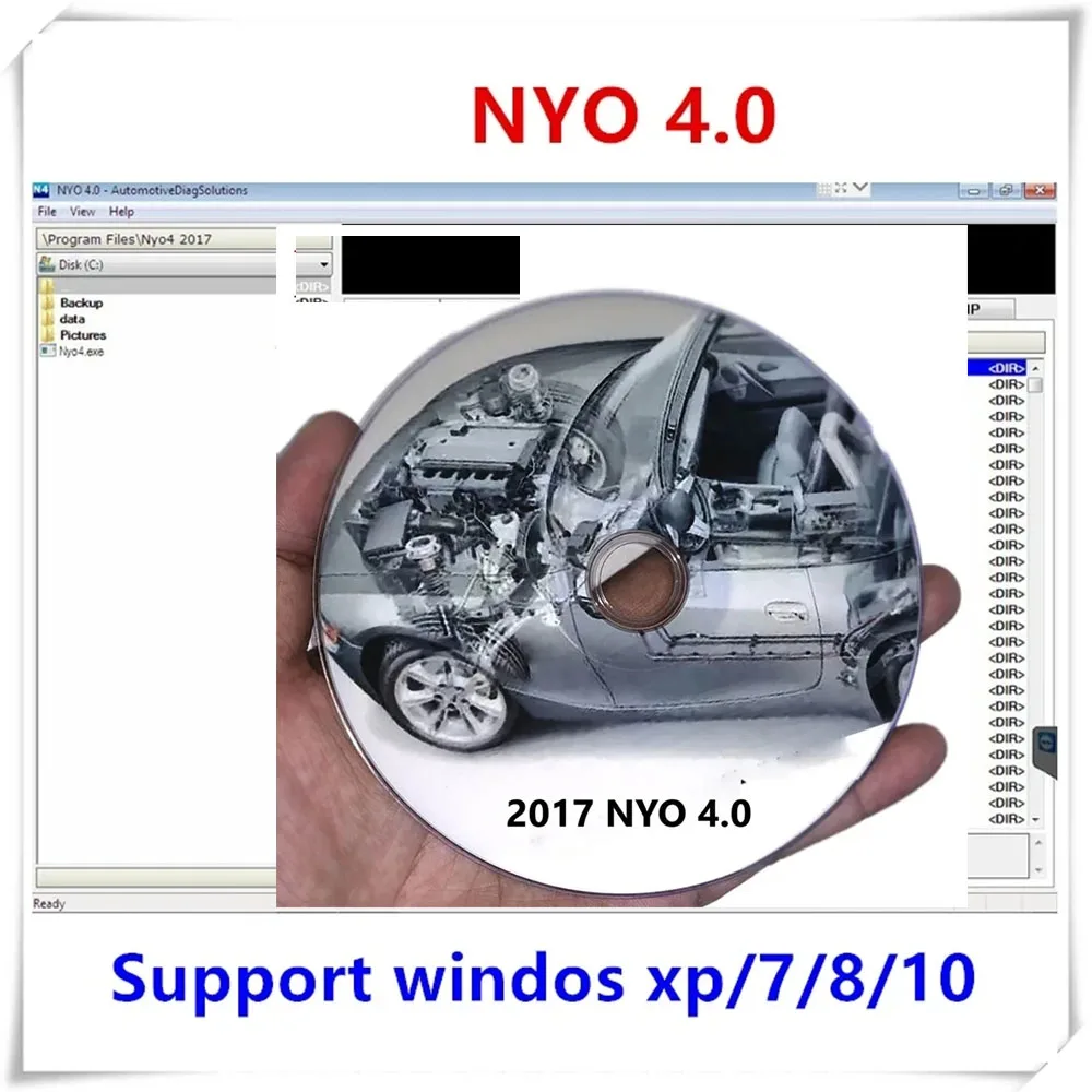 

NYO 4.0 Full database safety airbags+dashboard+car radio+IMMO+navigation automatic data car repair software support Win7/8/10