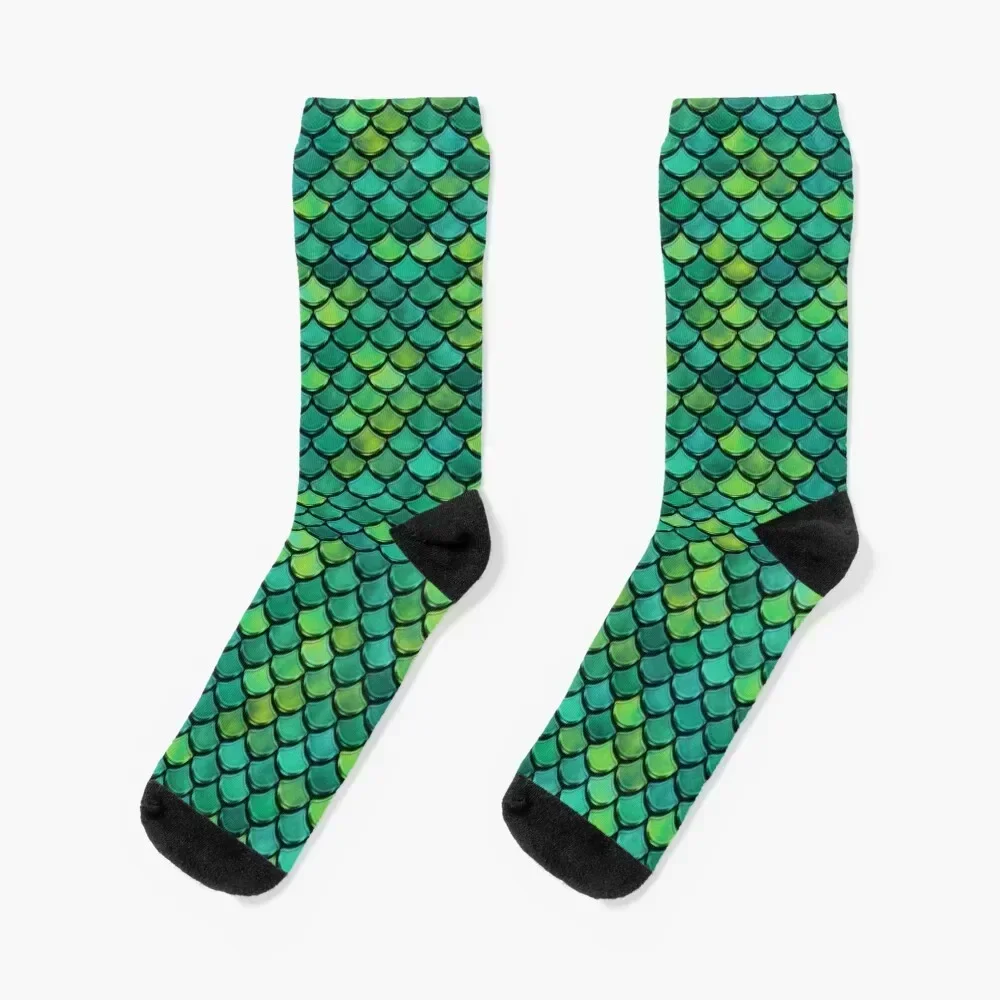 

Siren Scales - Green Socks Running Stockings compression golf shoes Ladies Socks Men's