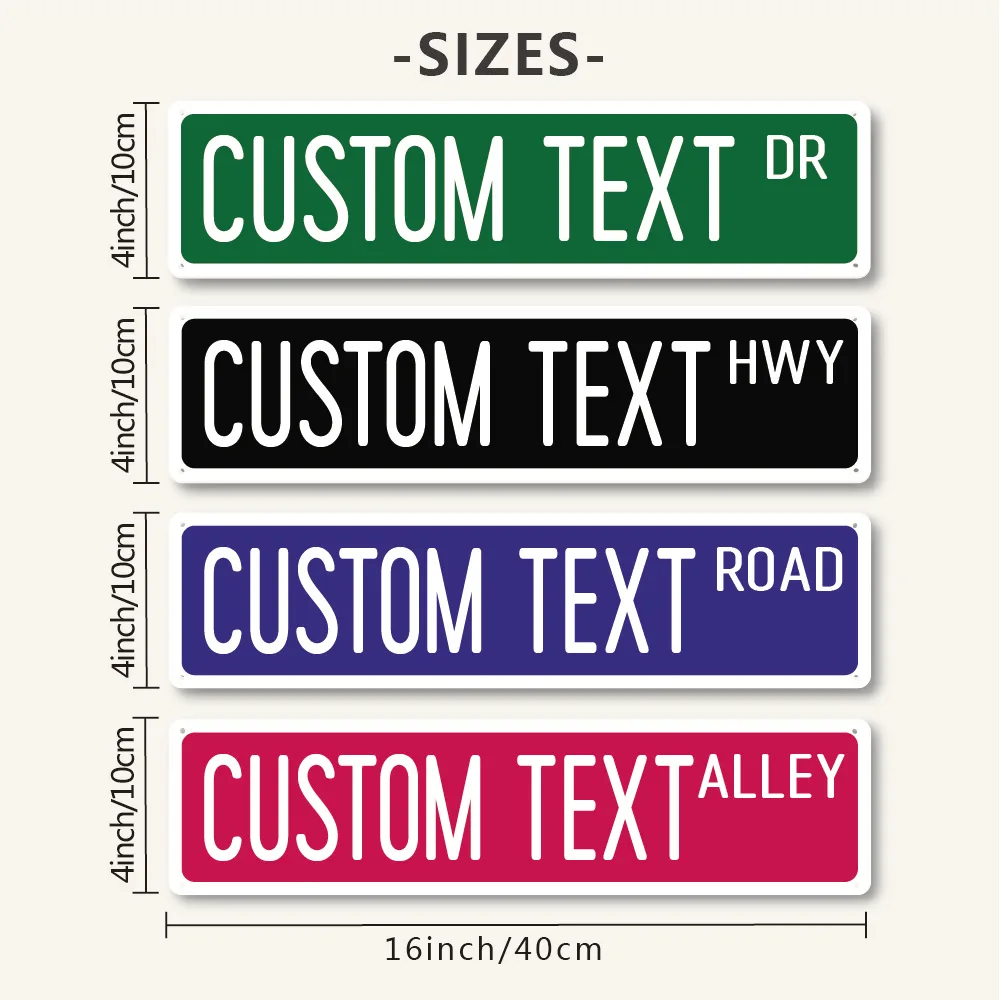 1pc Personalized Custom Metal Street Sign Wall Decor for Wall Bathroom Decor Gifts Office Bar Sign Decorative Yard