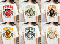 Retro Disney Lion King Family Tees, Custom Character Comfort Colors Shirt, DisneyWorld Tee, Simba Nala Mufasa Rafiki Tee