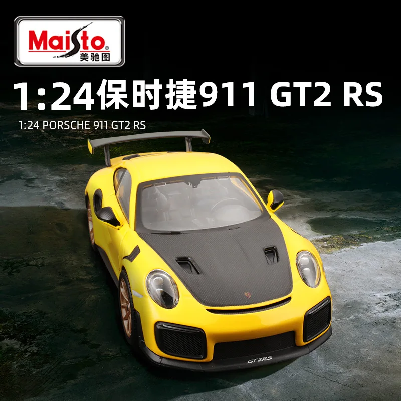 Hot Original Maisto 1:24 Porsche 911 Gt2 Rs Alloy Miniature Diecast Model Porsche 911 Sports Car Model Custom Toys Car Kids Gift