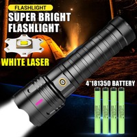 High Power Long Range LED Flashlight Fluorescent Absorbing Film Luminous Colorful Zoom Spotlight for Outdoor Hiking Camping