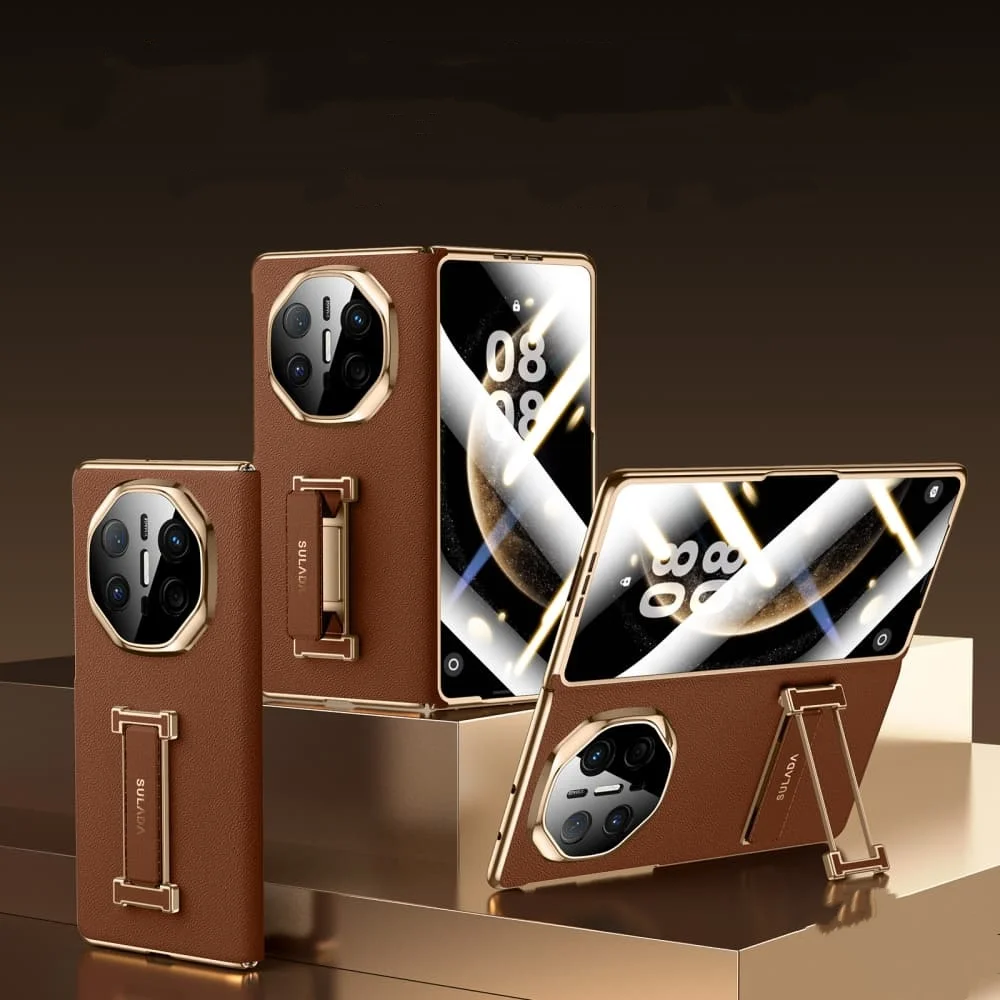 

Genuine Cowhide Leather Case For Huawei Mate X6 X5 Magnetic Wristband Holder Cover