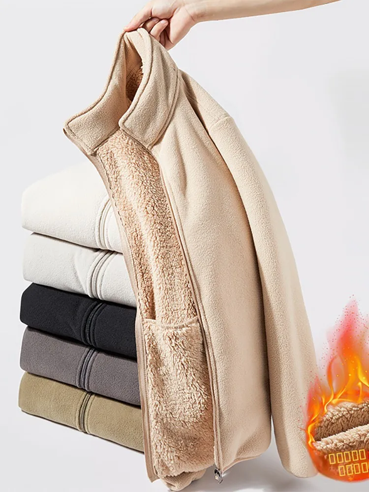 

Fce Lined Stand Collar Jaet Men's Winter Warm Windproof Outerwear Polyester Fiber Long Sve Zipper Closure Color