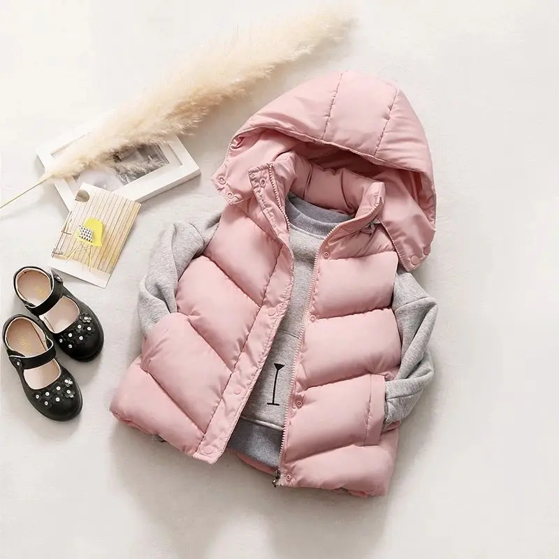 Children's Down Jacket  Winter Clothing Teenage Boys and Girls' Jacket Thickened Warm Vest Middle-aged and Young Children W13