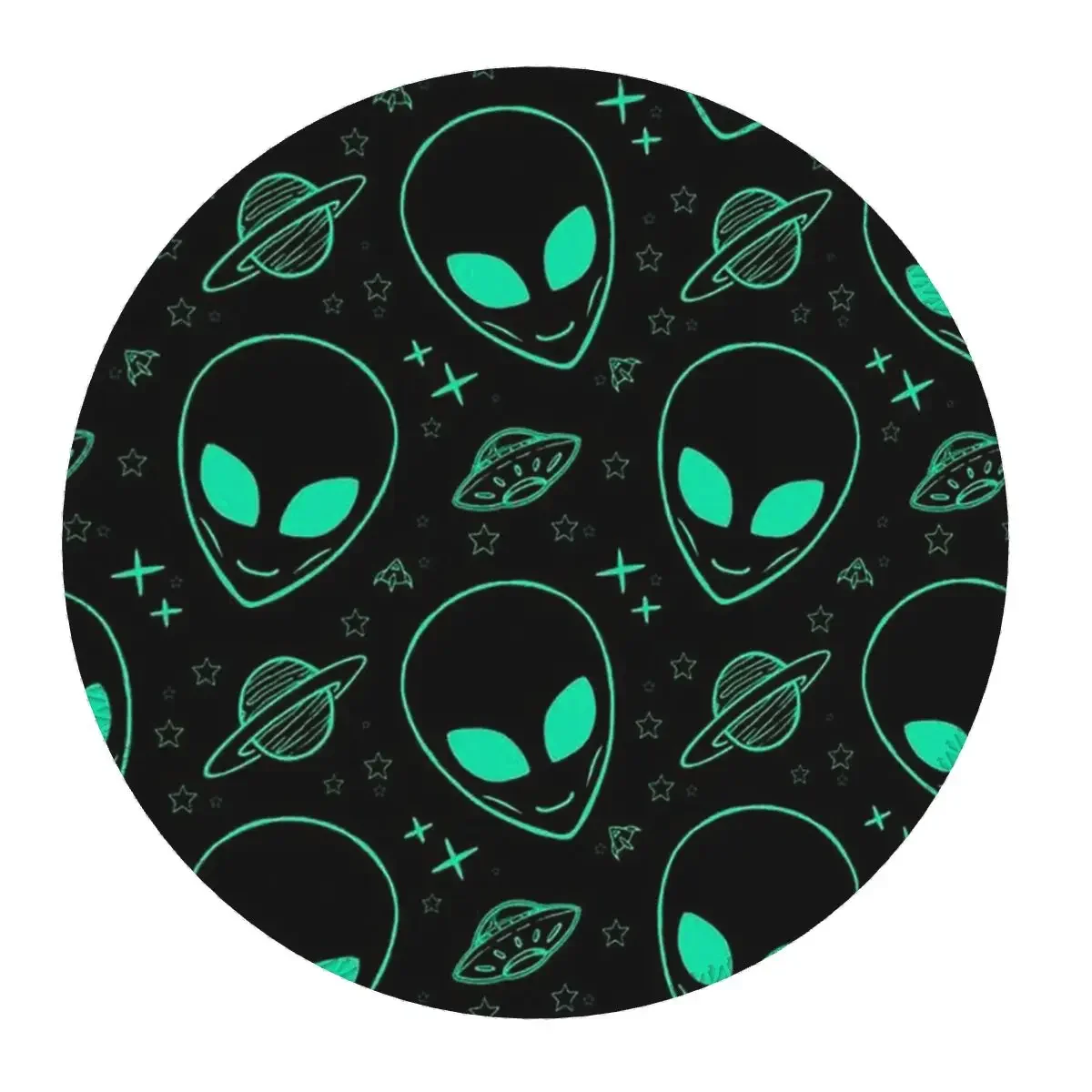 Wonderful Green Alien Universe Wondrous Cosmos With PlanetAnd Stars Round Mouse PadComputerKeyboard Mouse Mat GamerLaptopDeskMat