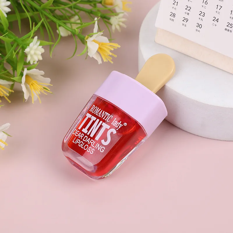 12Pcs Ice Cream Fruit Lip Gloss Set Lip Stain Lip Water Tint Moisturizing Longlasting Non-sticky Liquid Lipstick Lips Makeup