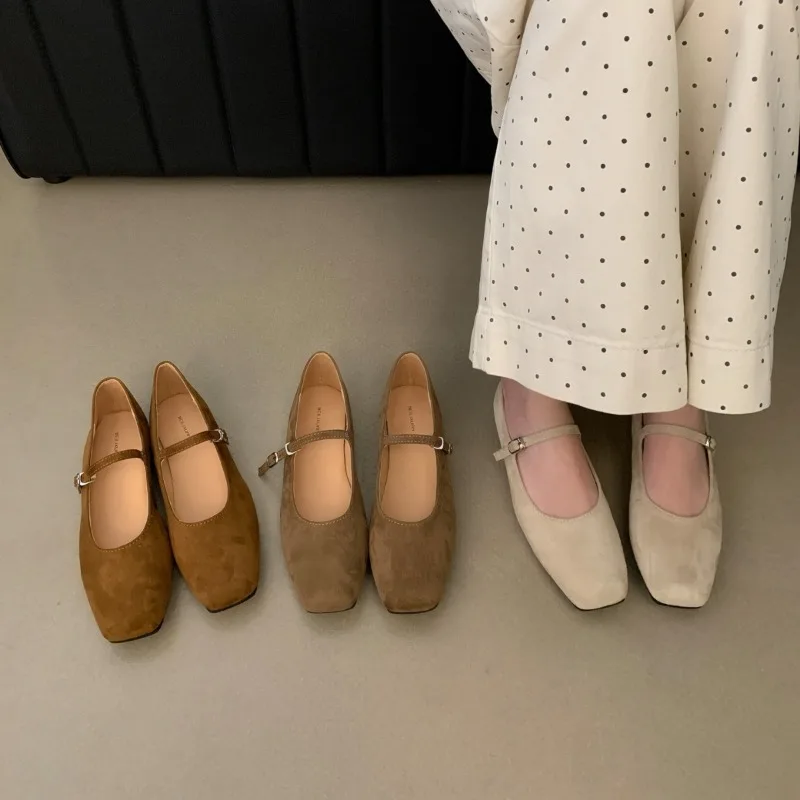 

2024 Autumn Women Flat Shoes Fashion Square Toe Shallow Slip on Loafer Shoes Ladies Casual Dress Mary Jane Shoe Women Flat Shoe