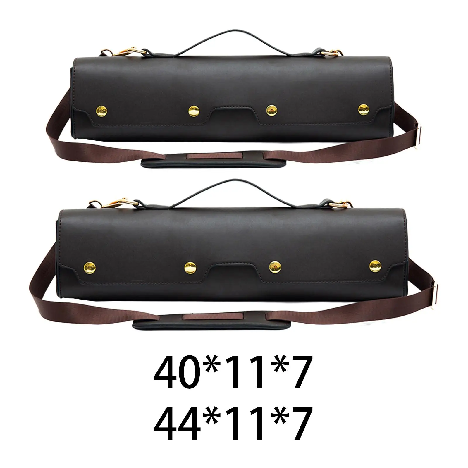Custodia per flauto in pelle PU Scatola portaoggetti per flauto Tracolla regolabile in velluto Borsa a tracolla leggera resistente all'acqua