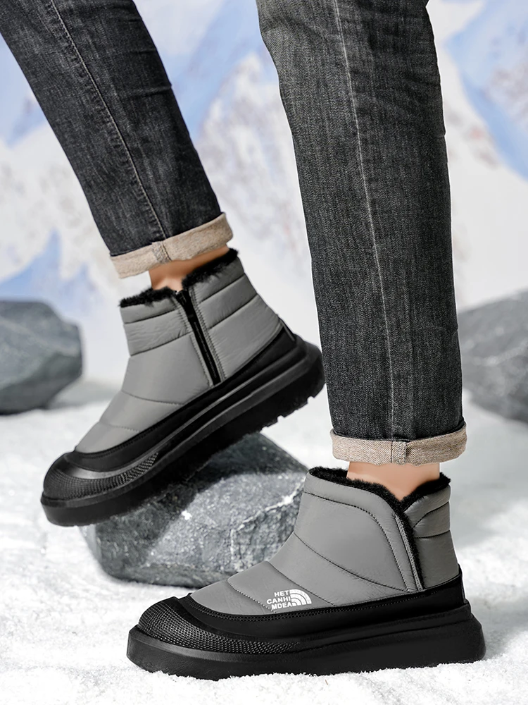 أحذية الشتاء الرجال 2026 الفراء الدافئة مريحة الثلوج الأحذية في الهواء الطلق مقاوم للماء أسفل الأحذية عالية أعلى حذاء من الجلد أحذية منصة حجم 44