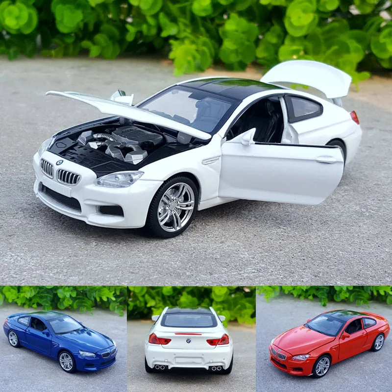

1:32 Free Shipping Alloy Car Model bmw-m6 Alloy Racing Sports Car Model Sound and Light Back Children Toy Collection