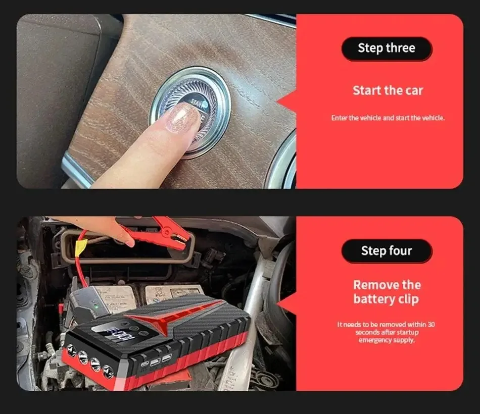Car Jump Starter Battery Charger Emergency Power Bank Booster for 12V Gas and Diesel Vehicles - Image 6