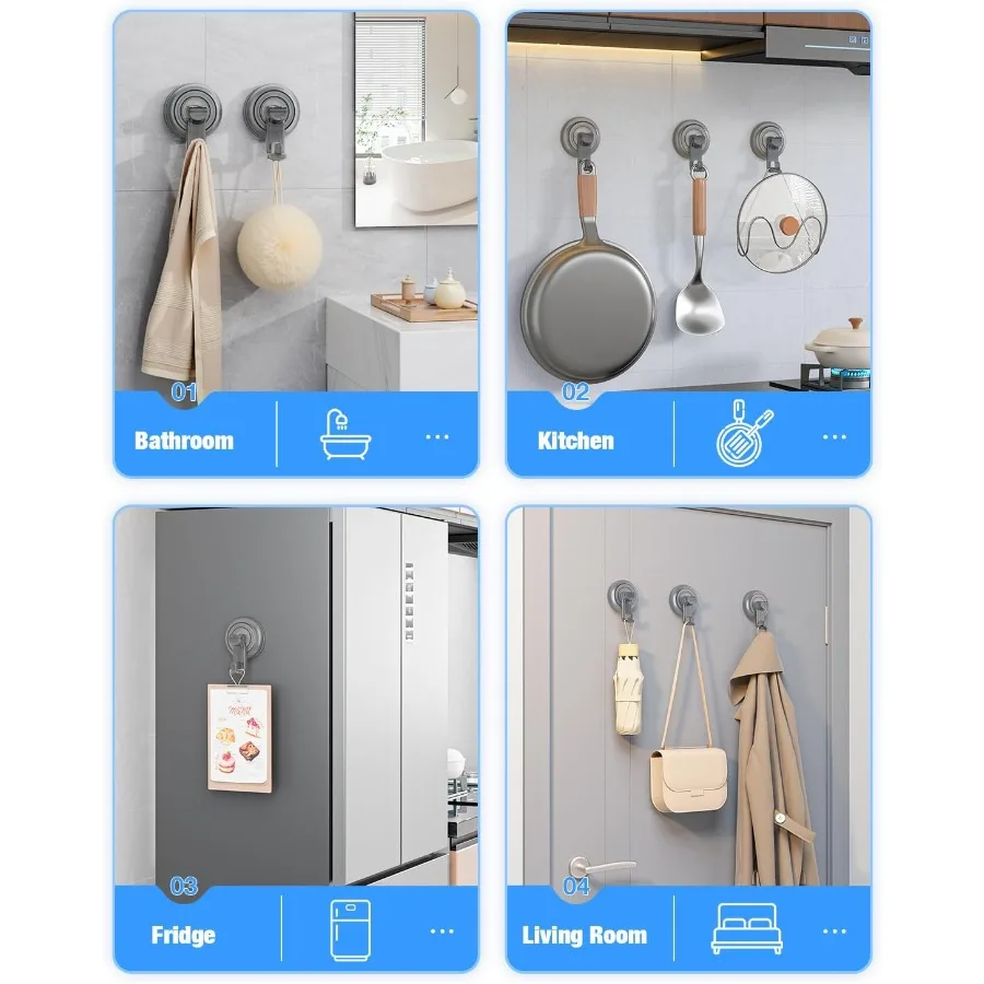 Sr السنانير شفط كأس الثقيلة شفط كأس لا هلام السنانير مقاوم للماء للحمام Sr زجاج الباب النوافذ المطبخ معلقة ما يصل إلى 11 #6