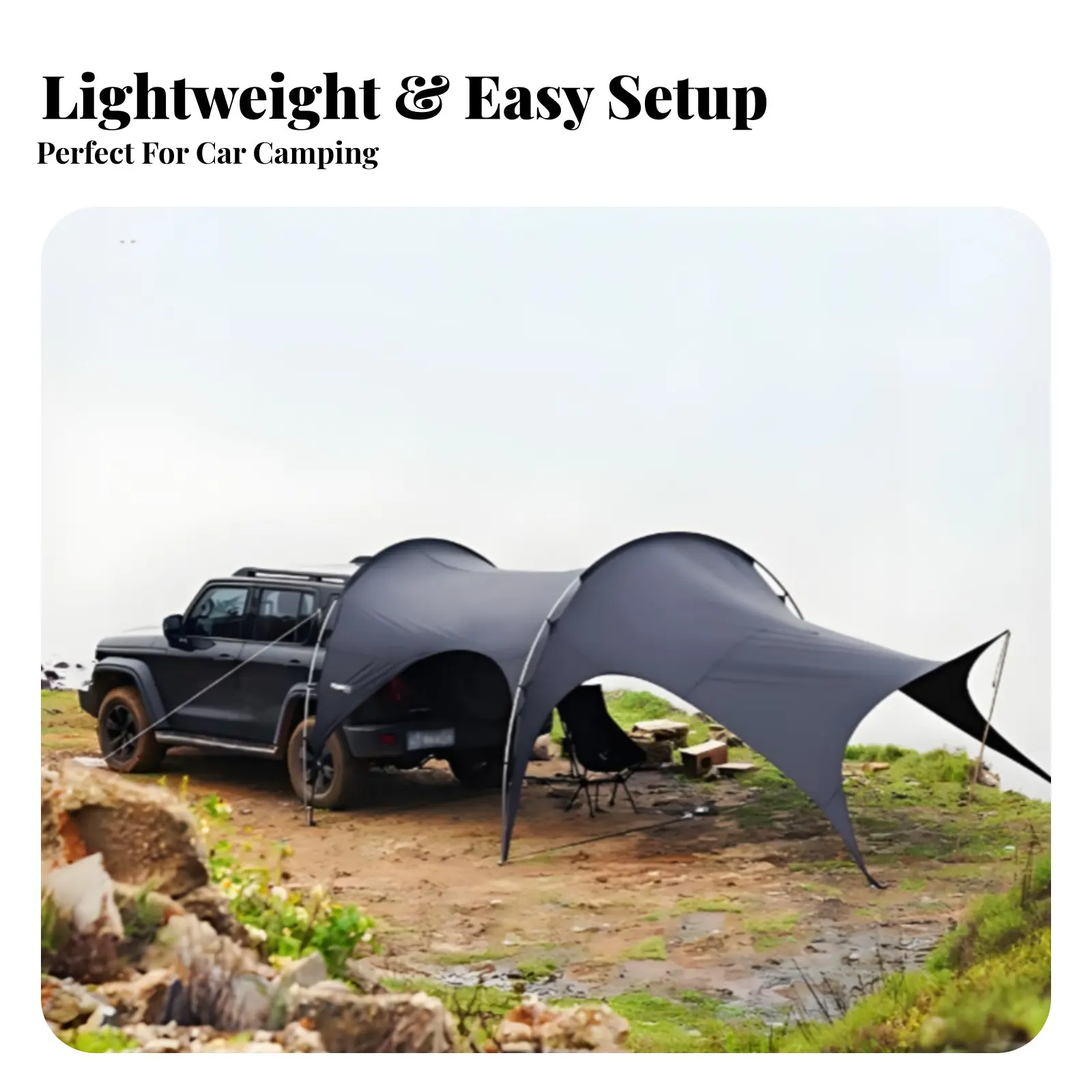 

Автомобильный тент-навес, светонепроницаемый, защита от солнца UPF 50+, водонепроницаемый, ветрозащитный, для кемпинга на природе, многофункциональный, для активного отдыха
