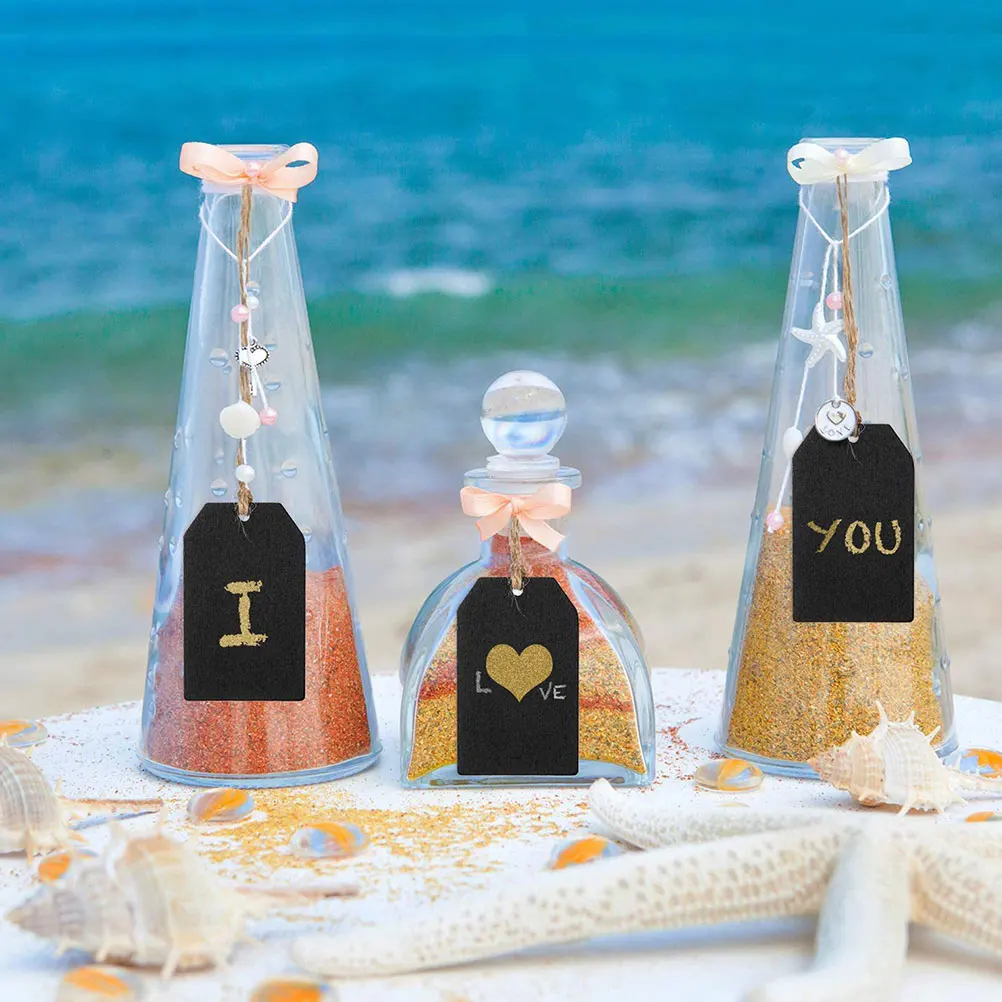 

32 Pcs Wooden Label Wedding Decor Bottle Tags Black Chalkboard Labels Hanging Decorations Boards