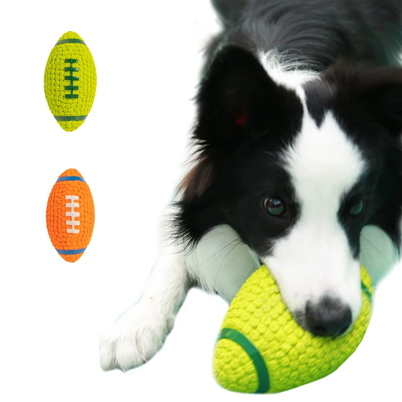 Dog Chew Toys Ball Bite Resistant Relieving Boredom Making Sound Toy Rugby Dog Toys for Large Dogs Agility Training Pet Products