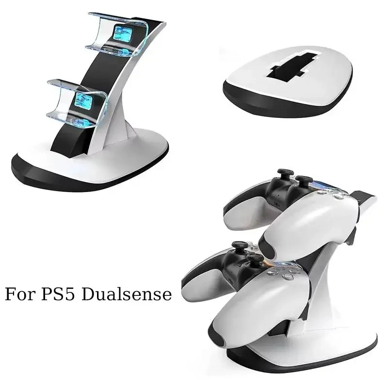 Ladestation Dock für PS5-Controller Gamepad Sitz ladegerät Schnell lade-/Atem licht/Smart Protection