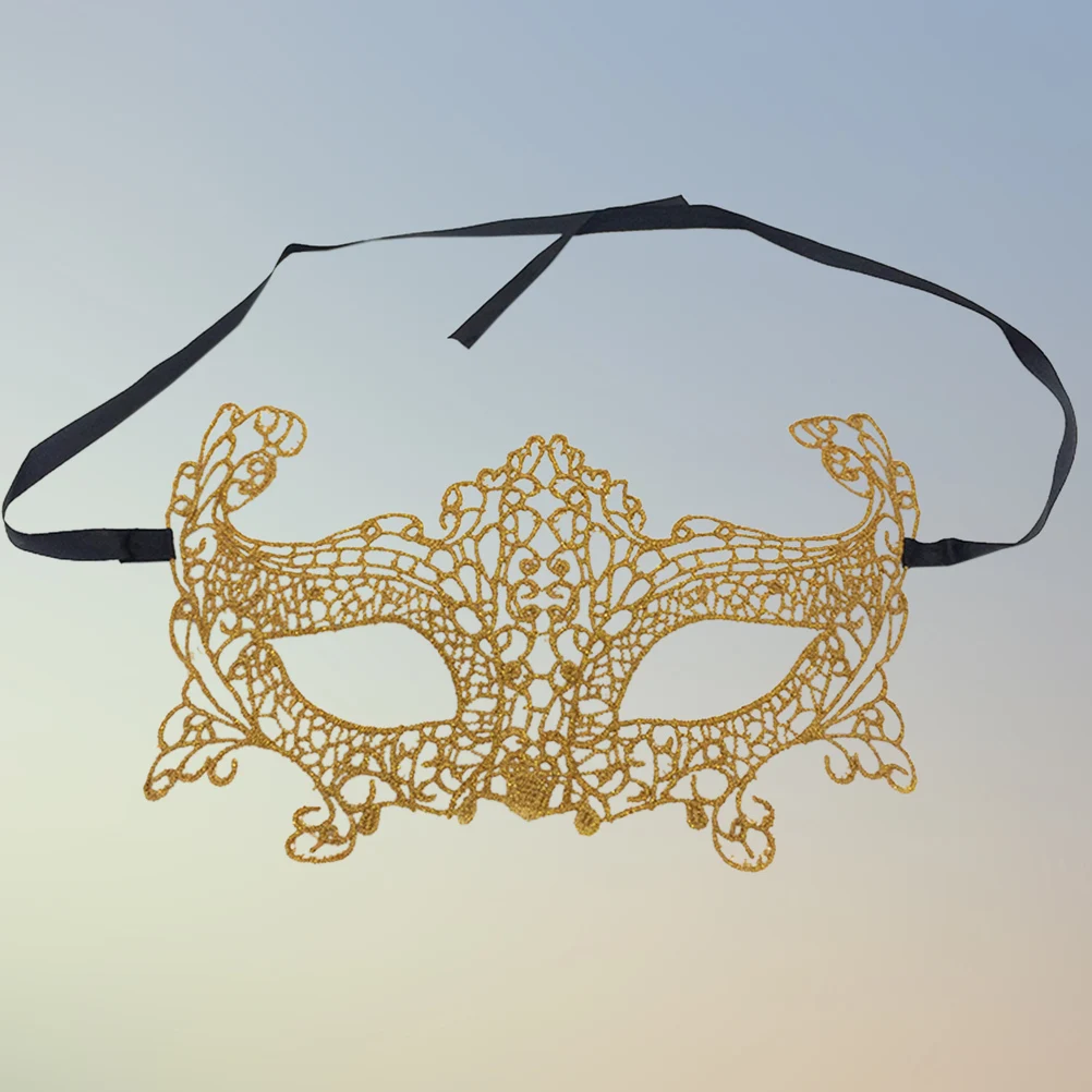 

Luxury Fox Mask Venetian Face Masquerade Half Lace Mask Adjustable Costume Party Decoration Halloween Carnival Prom Ball Golden
